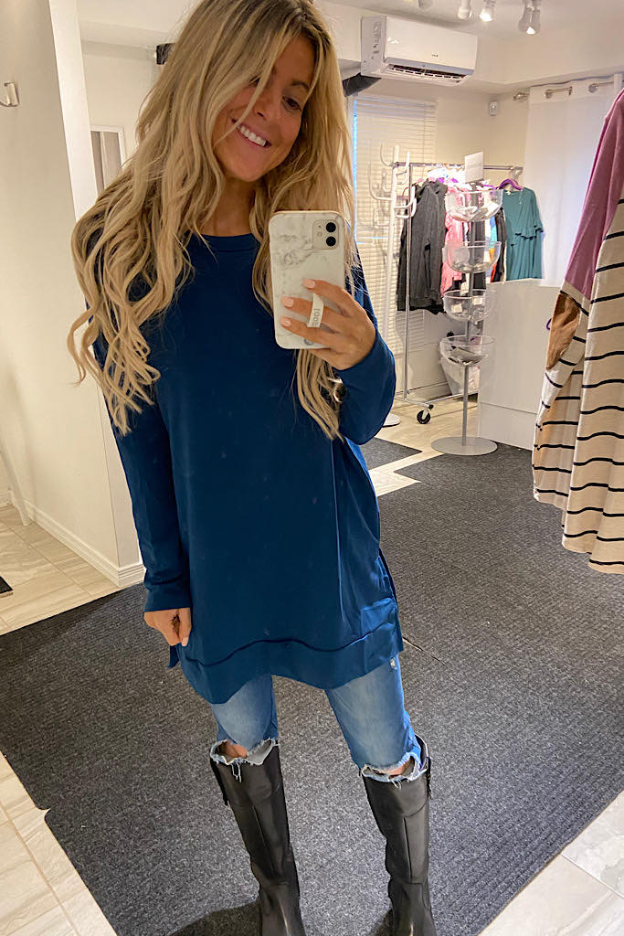 Teal Soft French Terry Tunic -Promo Line