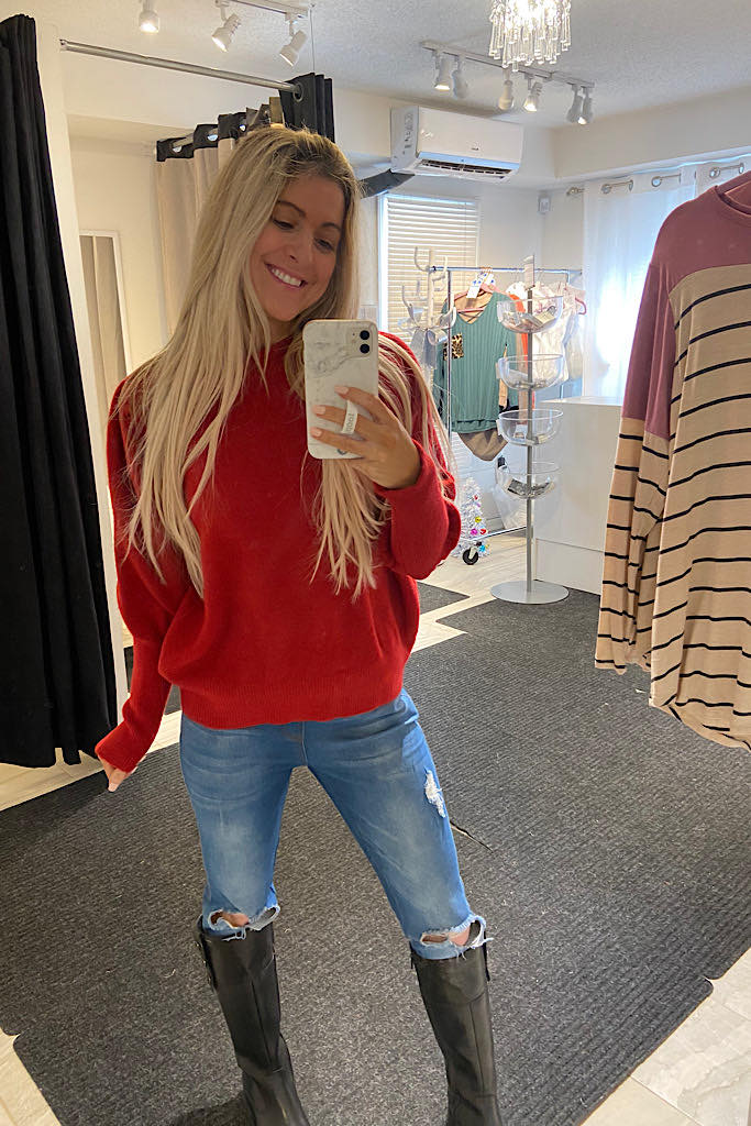 Red Soft Valentine's Day Sweater-Promo