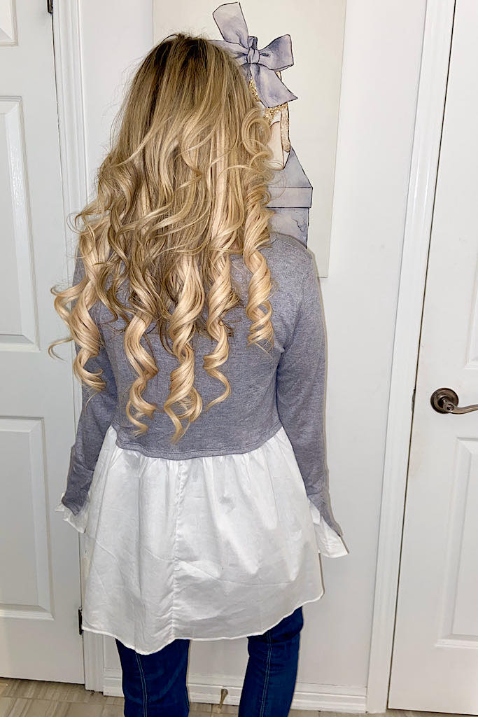 Cashmere Feel Grey Long Sleeve Babydoll Contrast Tunic-Promo Line