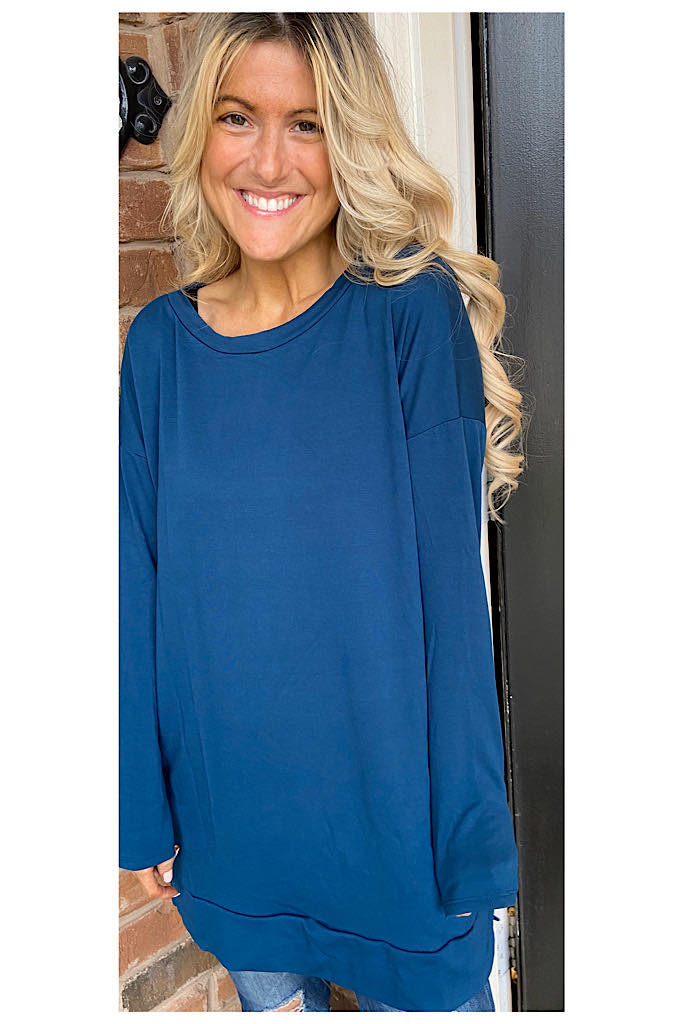 Teal Soft French Terry Tunic -Promo Line