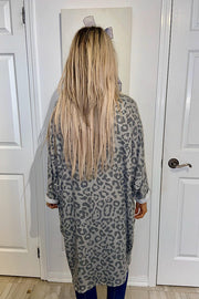 Sage/Grey Animal Print Cardigan