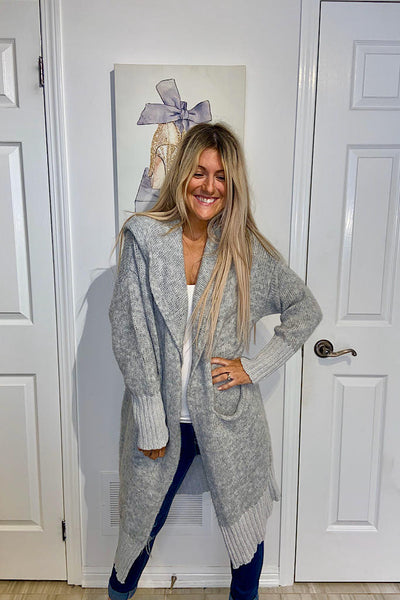 Grey Italian Spring Knit Cardigan