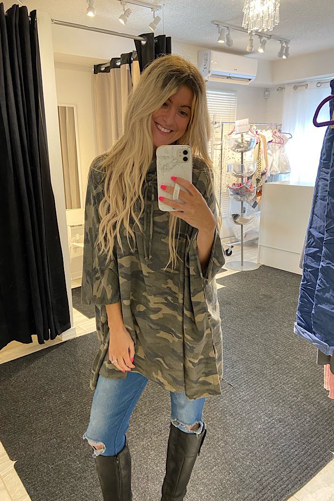 Camo Over Here Poncho Top