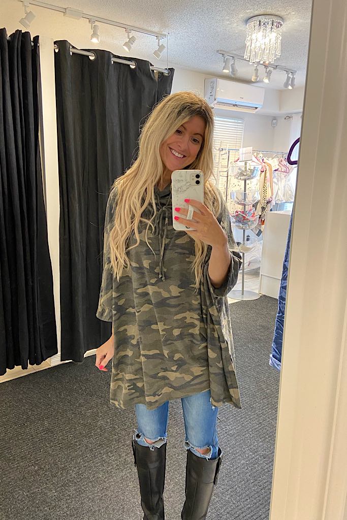 Camo Over Here Poncho Top