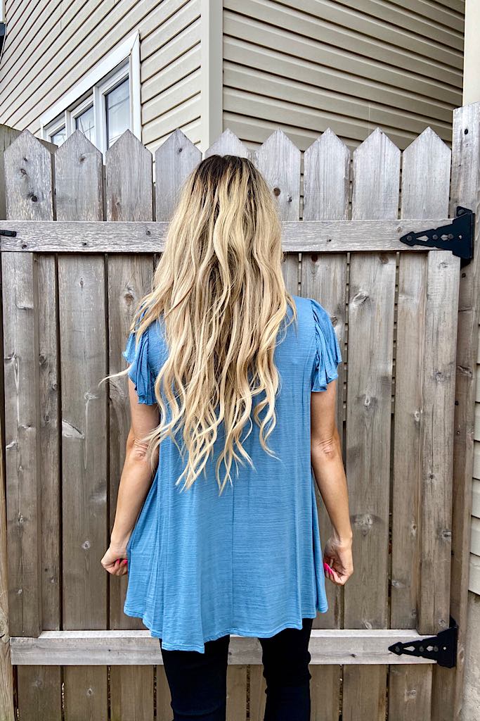 Baby Blue Tie Summer Top-New Arrival Promo