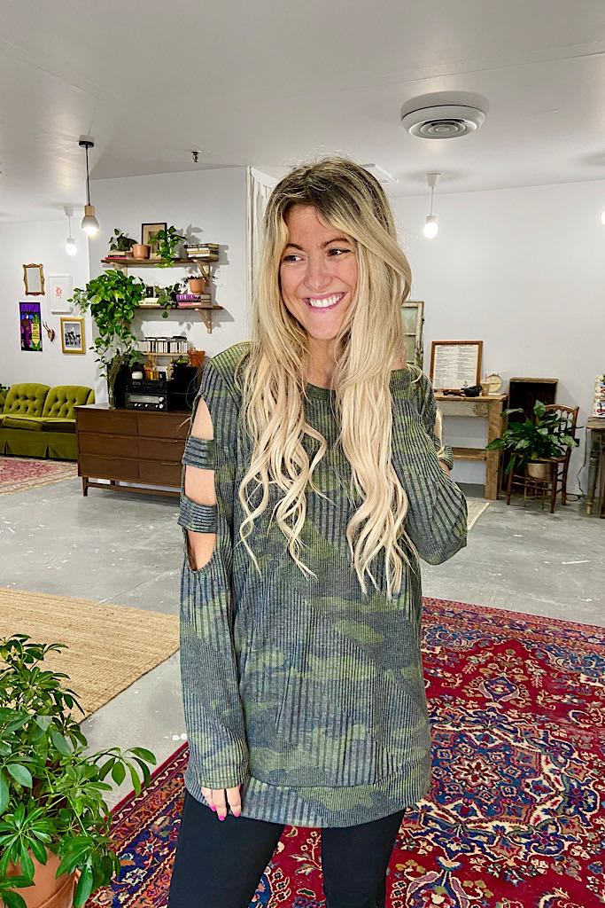 Camo Soulmate Criss Cross Top