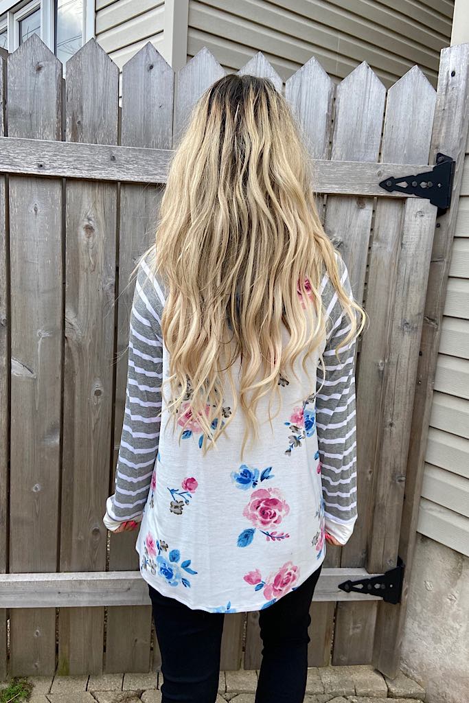 White Floral and Striped Floral Changer Top- New Arrival Promo