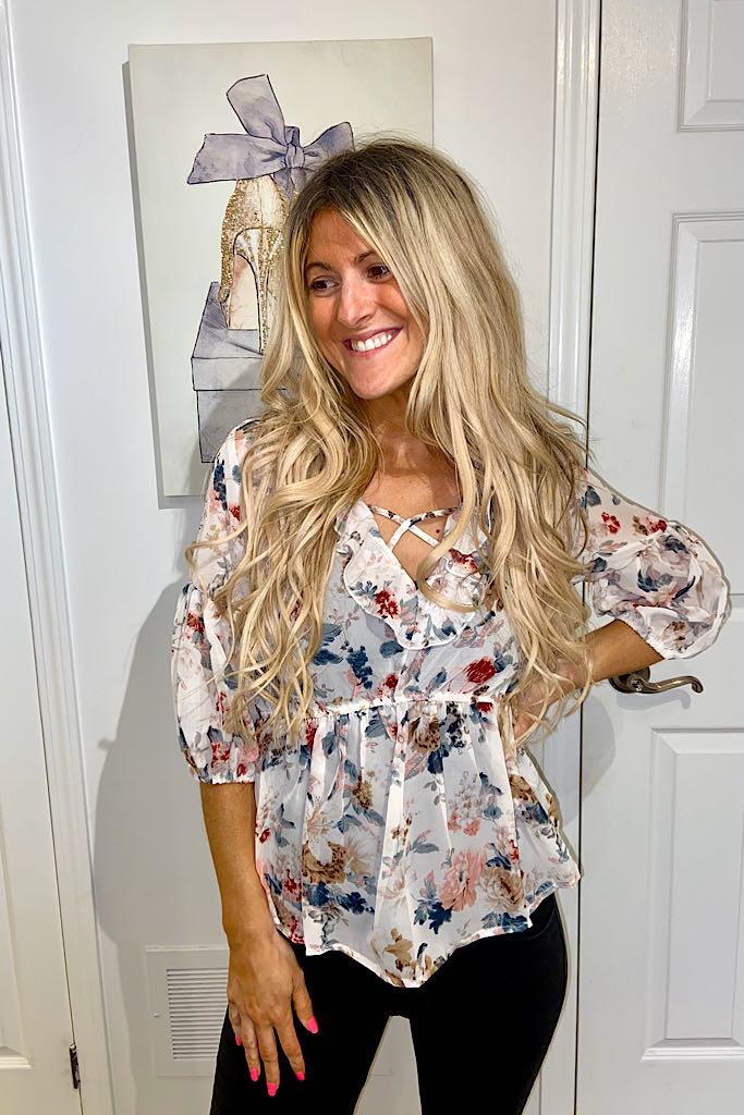 Sheer Floral Boardwalk Blouse