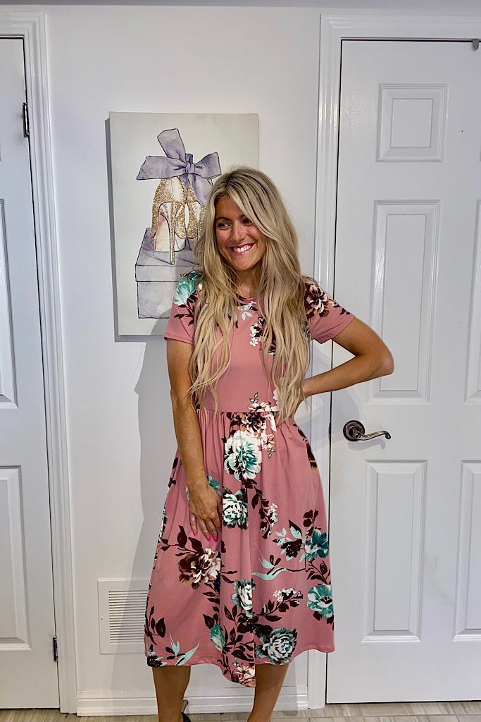 The Delia Mauve Floral Dress