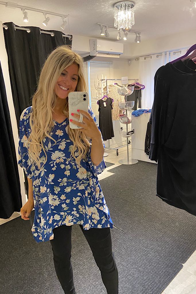Unique V Neck Kimono Sleeve Tunic