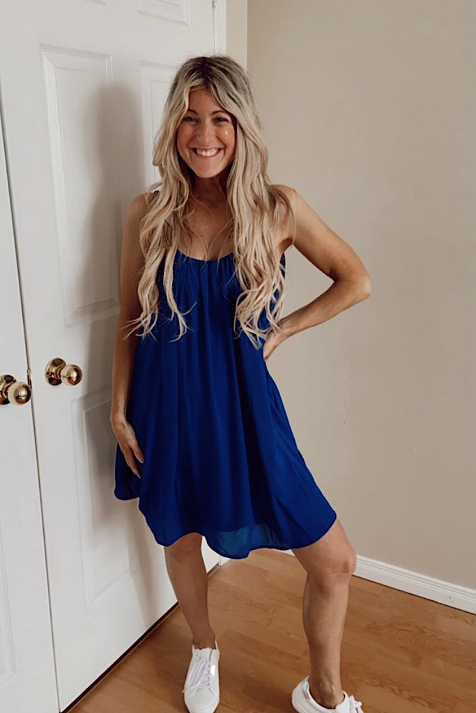 Royal Blue Flowy Chiffon Dress