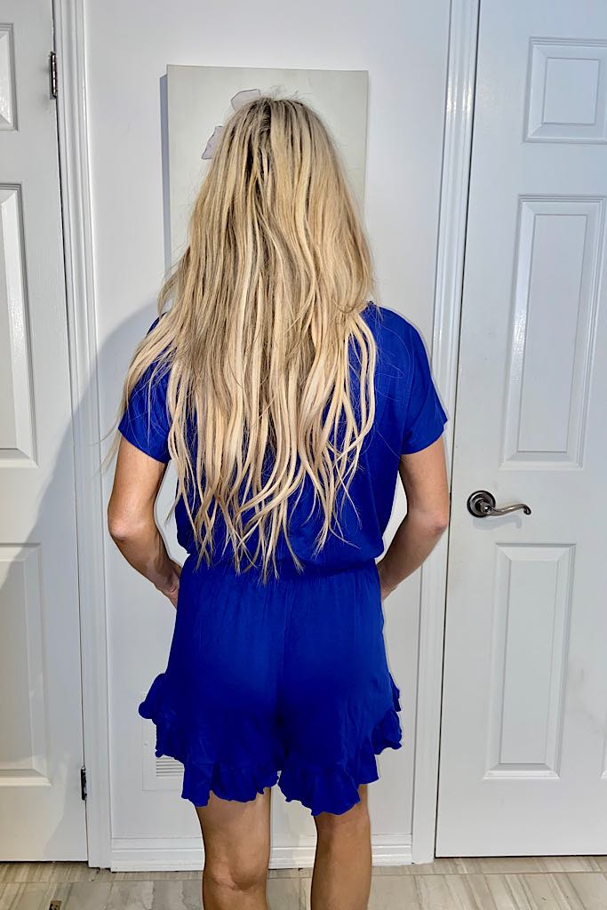 Royal Blue Ruffle Dreams Romper