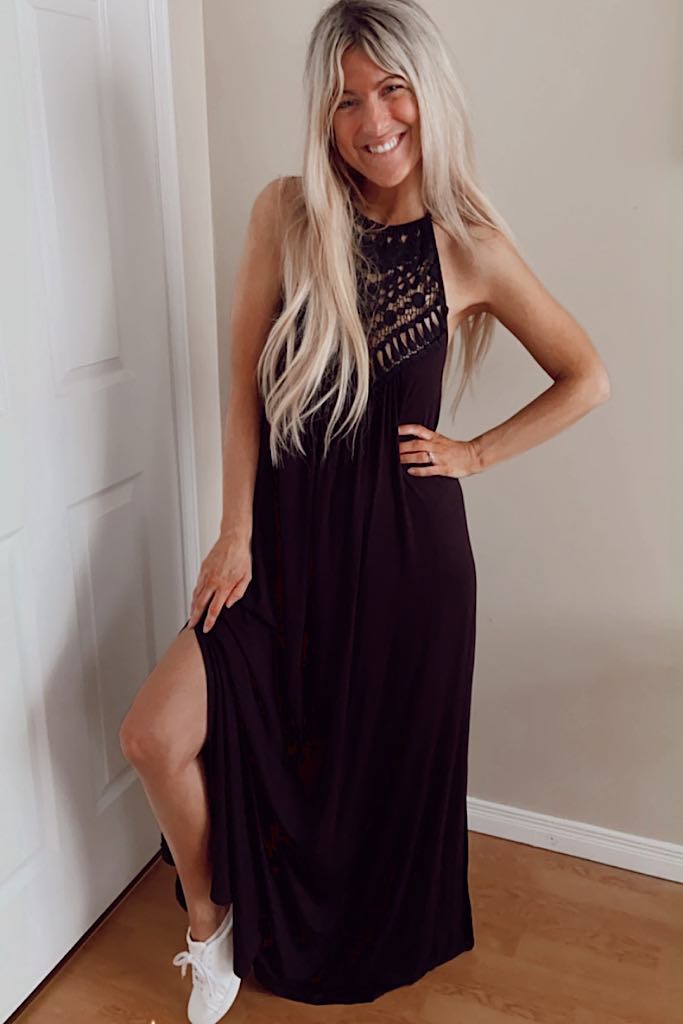 Pre Order The Jenny Black Crochet Maxi Dress