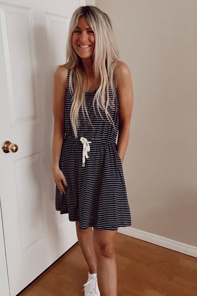 The Casual Dream Navy Striped Dress