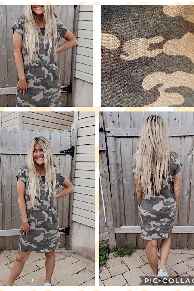 Powerful Green Camo Midi Dress