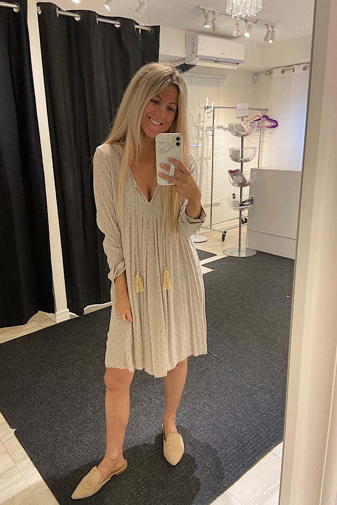Italian Collection- Taupe Gold Sparkles Boho Dress