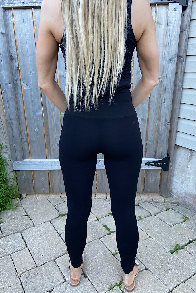 Black Bamboo Tummy Control High Waisted Leggings