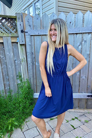 Navy Summer Days Bamboo Dress