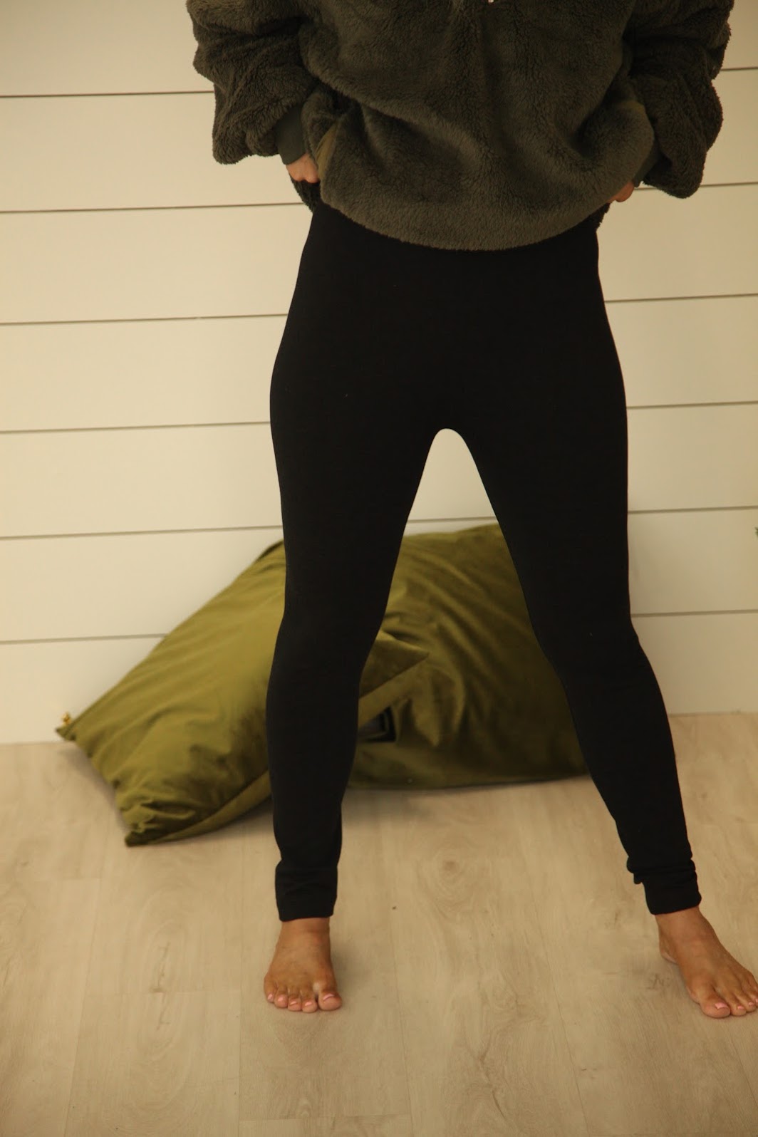 Heather Black Bamboo Fleece Lined Leggings-Promo