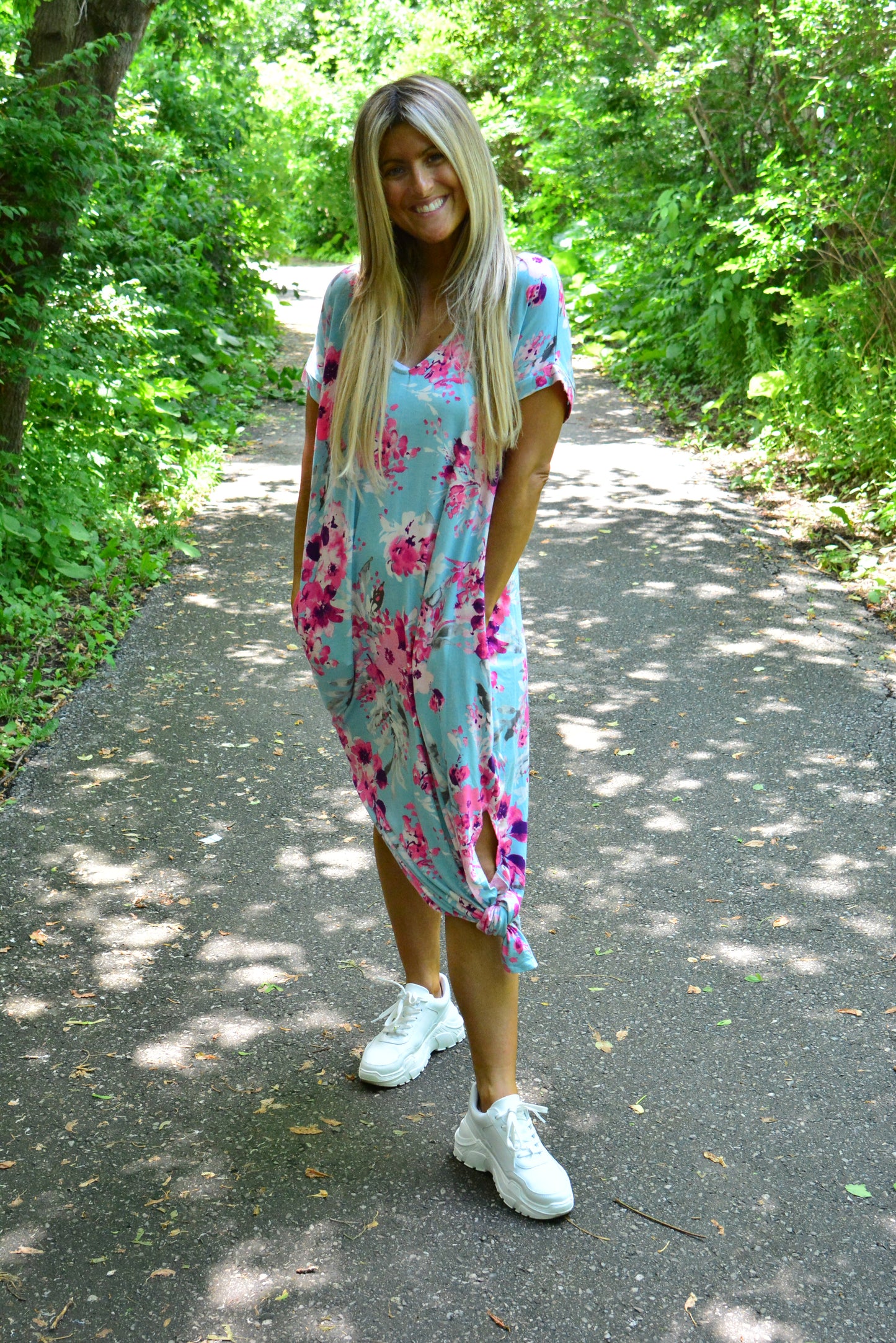 Aqua Mermaid Floral Maxi Dress