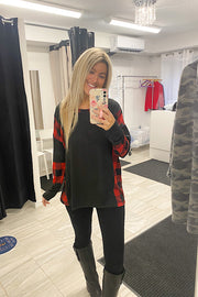 Red Plaid Country Farm Top