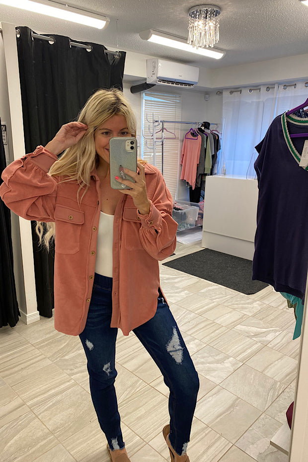 Sunset Fleece Oversized Shirt Jacket