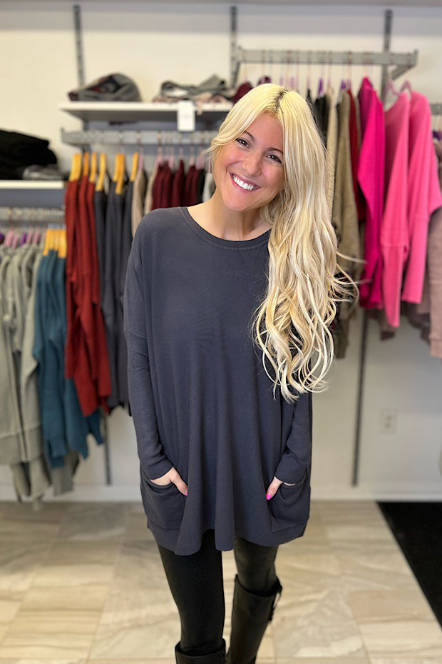 The Autumn Favourite Sweater-Oxford Blue
