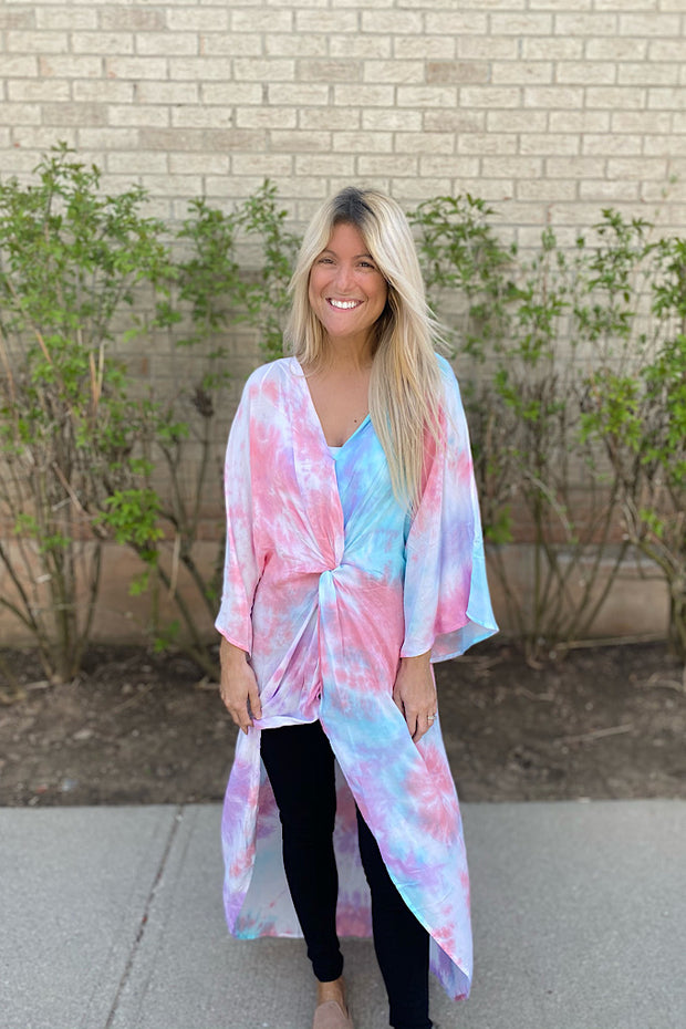 Tie dye Printed Maxi Kimono Tunic-Sale