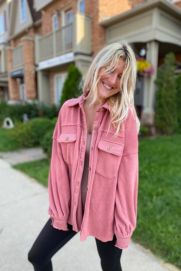 Sunset Fleece Oversized Shirt Jacket