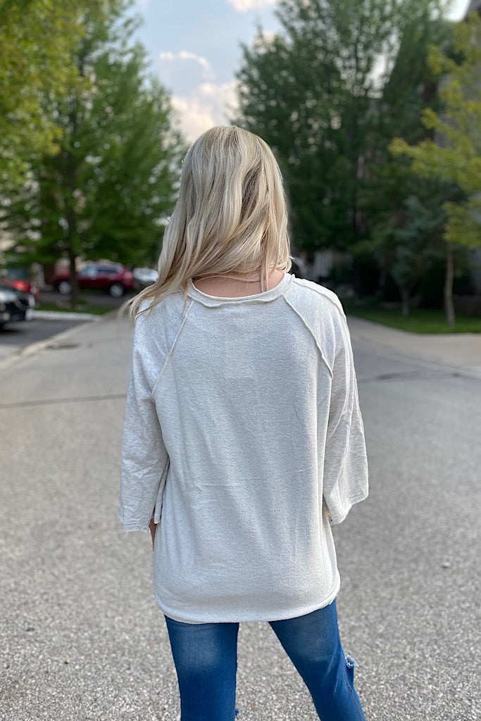 Grey Oversized Raglan Sweatshirt