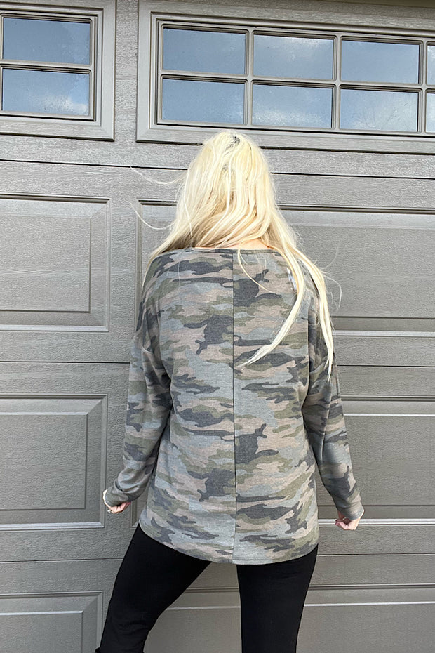 The Sequin Dreams Camo Top-SALE