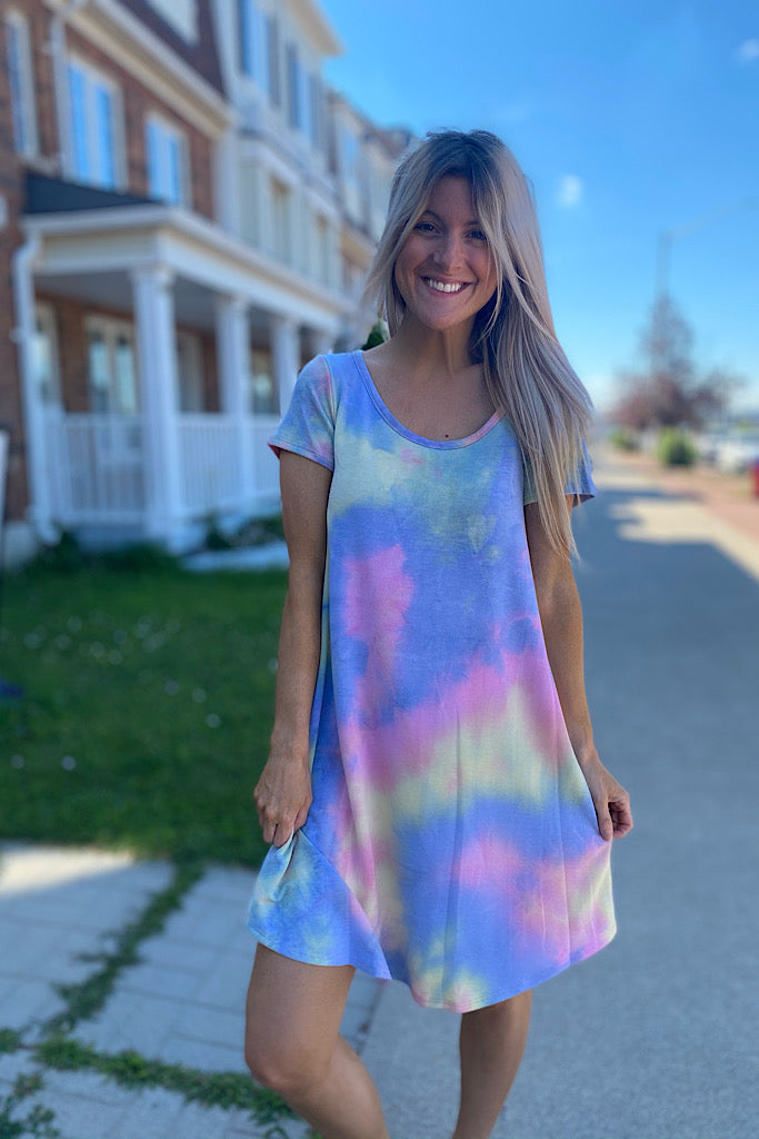 Tie Dye Beach Trip A-Line Dress