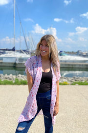 Take Me Out Pink Floral Kimono-SALE