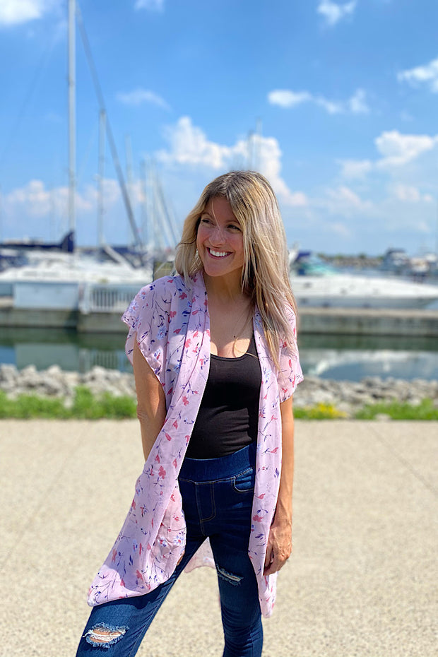 Take Me Out Pink Floral Kimono-SALE