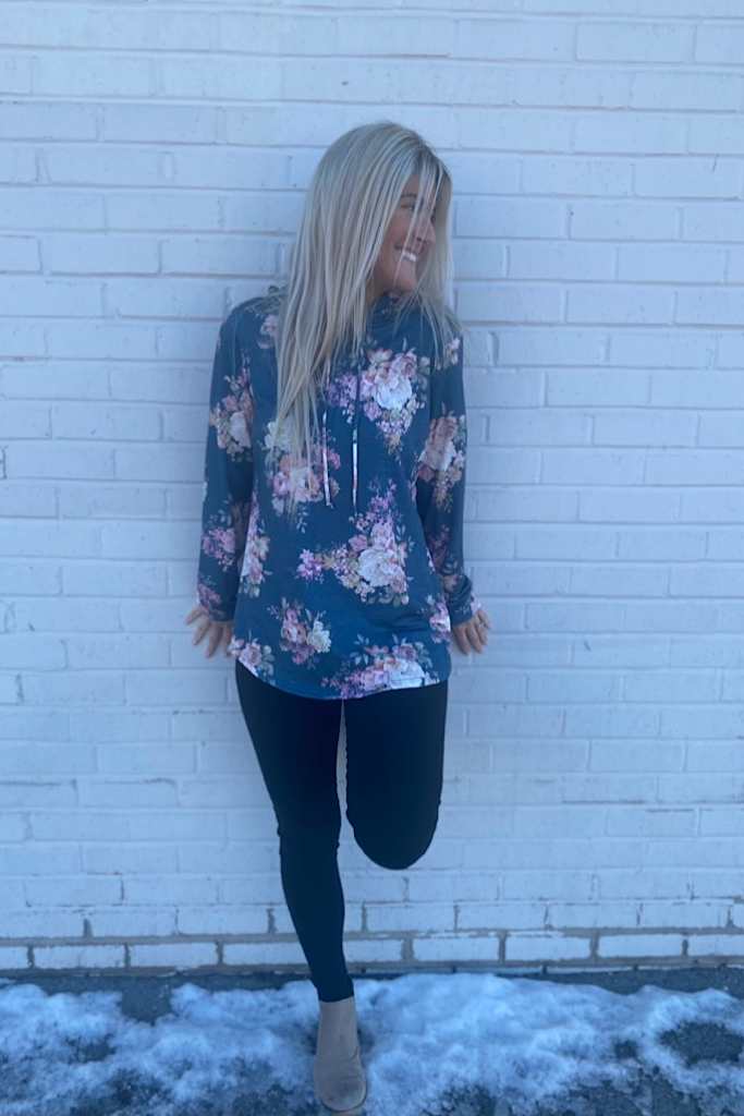Beautiful Days Navy Floral Hoodie