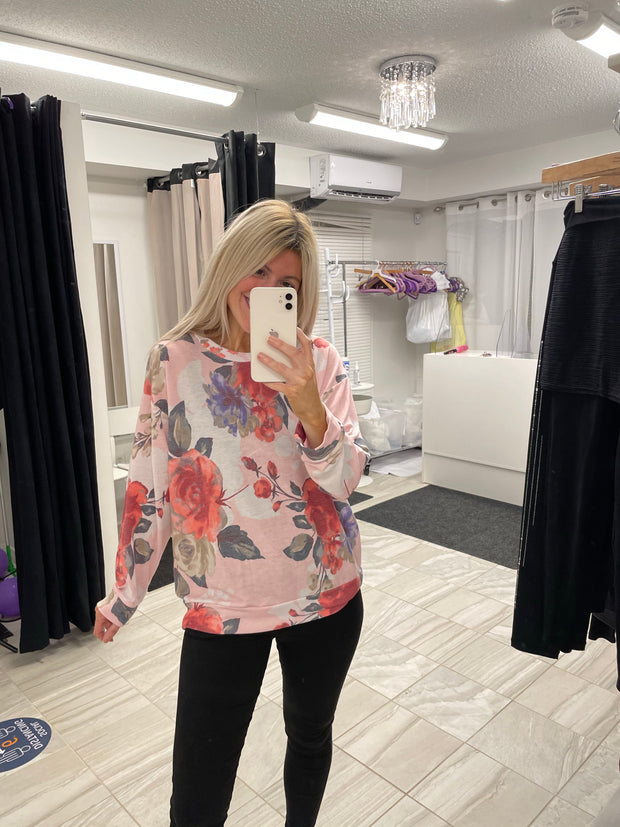 Watercolour Floral Long Sleeve Top