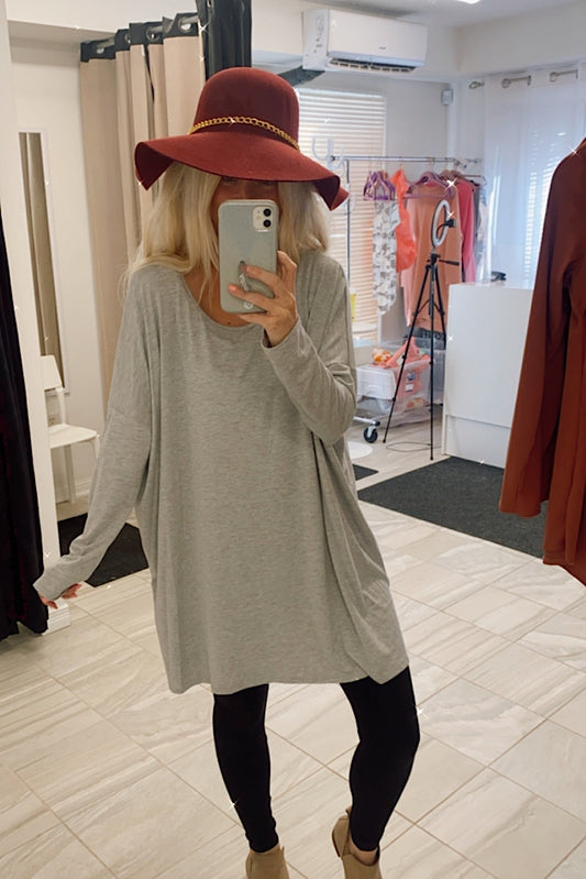 All About Grey Oversized Tunic