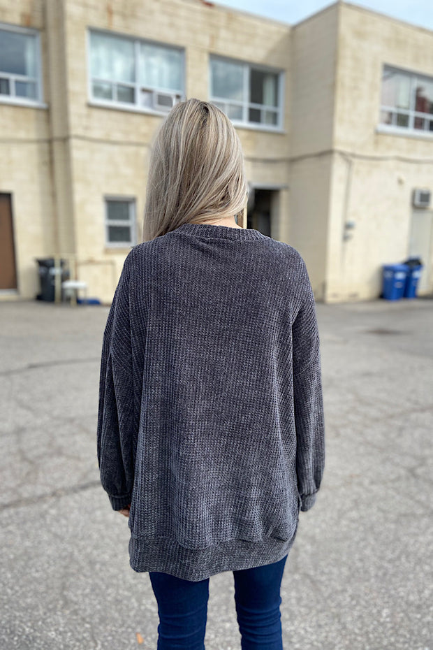 Charcoal Chenille Sweater