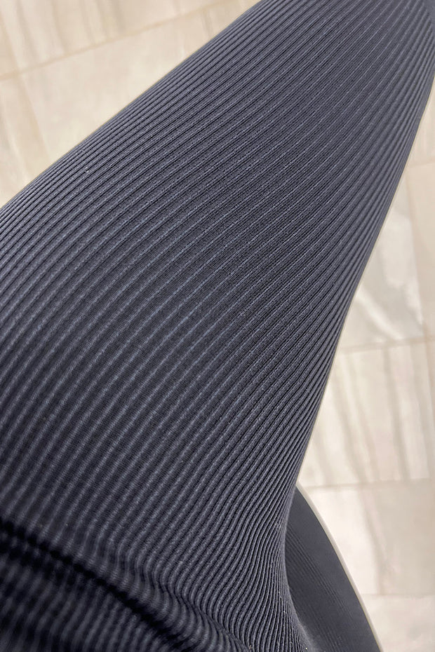 Black High Waisted Mineral Wash Seamless Leggings-SALE