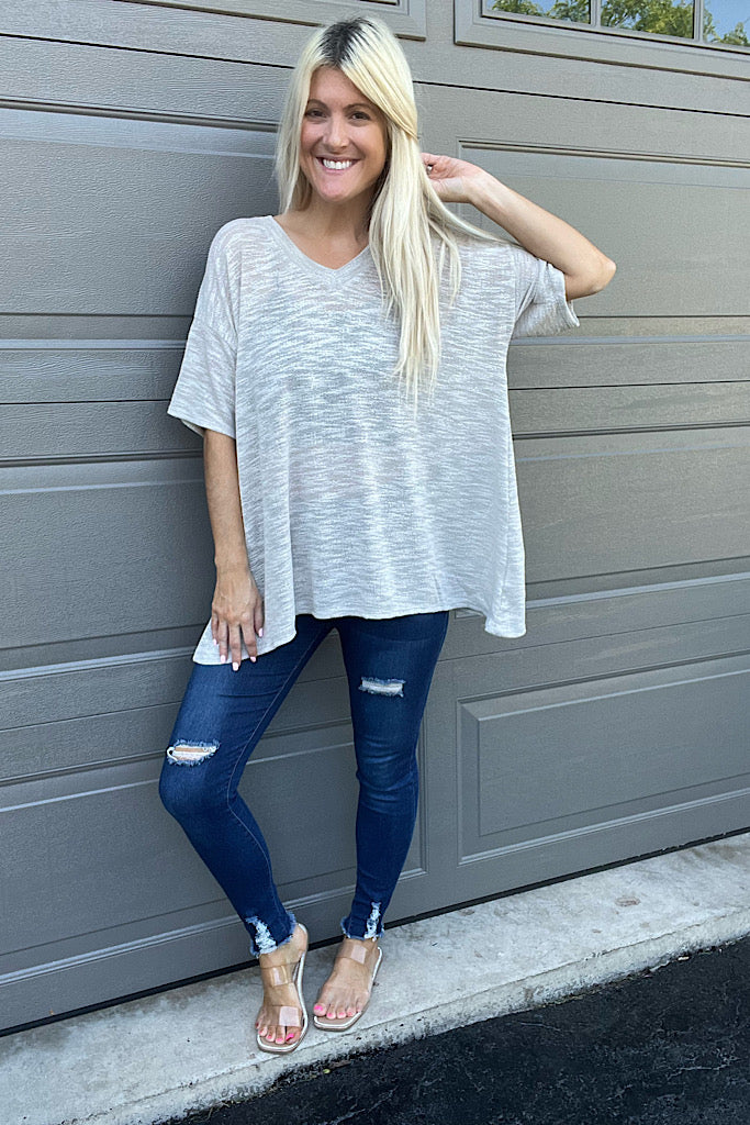 The Vanessa Grey Loose Fit Summer Knit Top