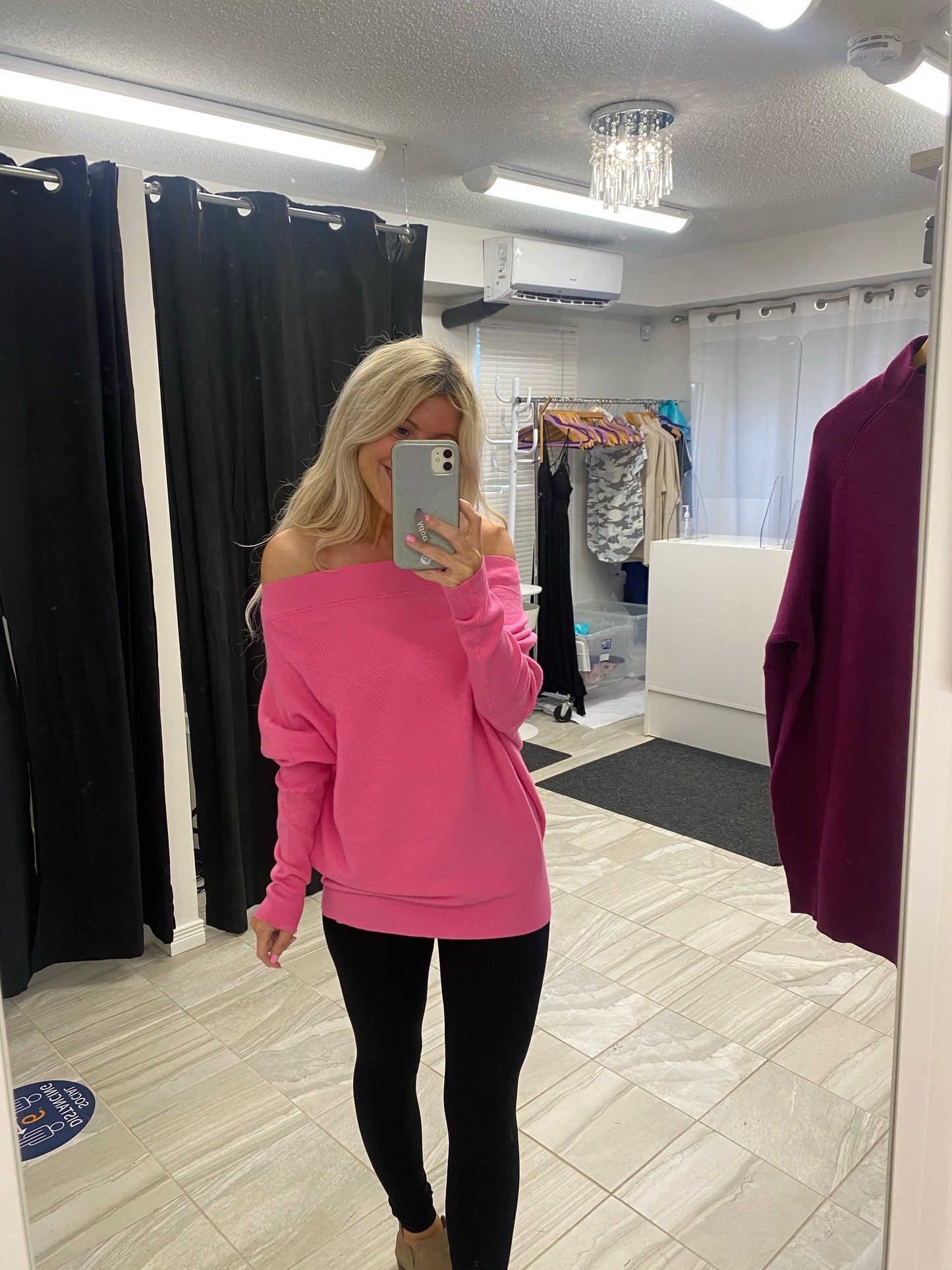 Hot Pink Candy Ribbed Sweater-SALE