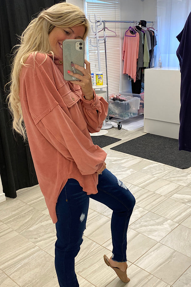 Sunset Fleece Oversized Shirt Jacket