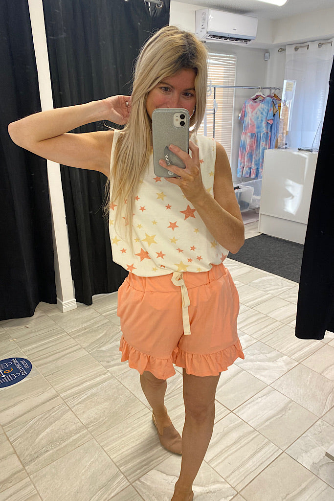 Star Peach 2 Piece Shorts Set- Sale