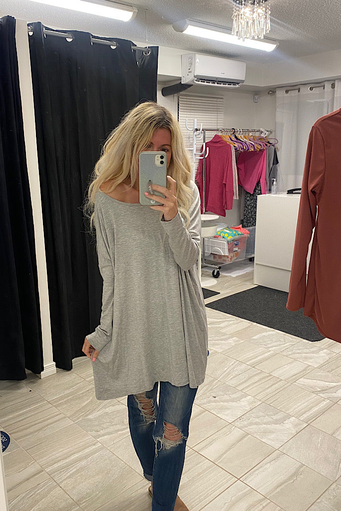 All About Grey Oversized Tunic