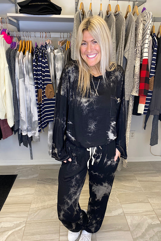 Black Tie Dye Soft 2 Piece Set- Promo