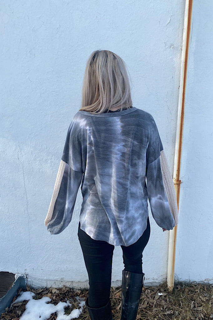 Charcoal Over You Tie Dye Top