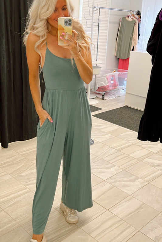 Your Perfect Wide Leg Bamboo Jumper-Sea Green