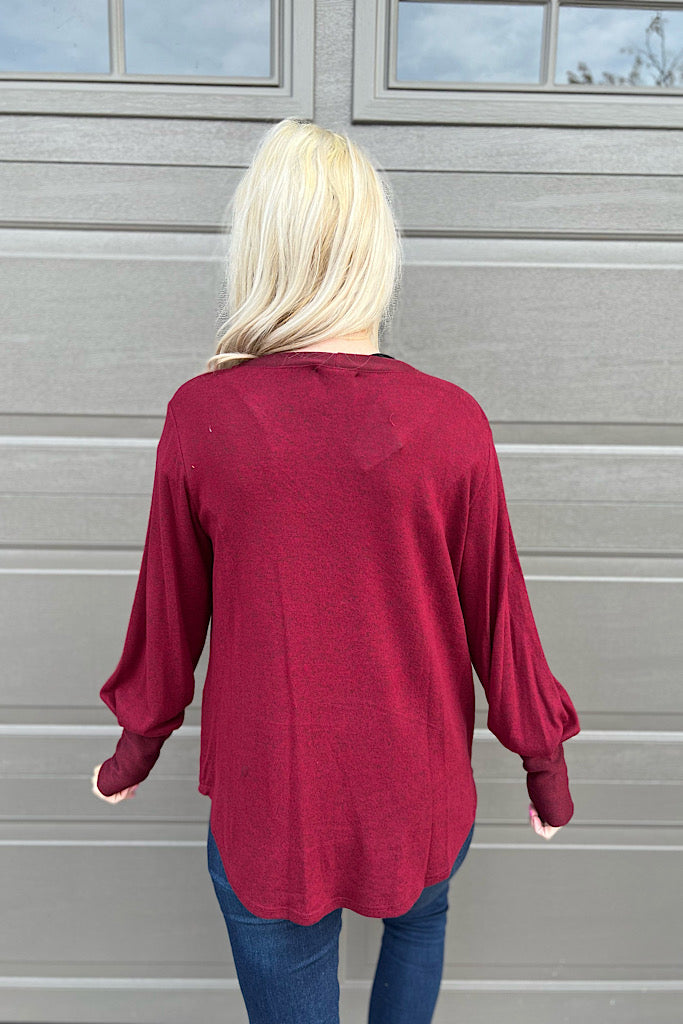 Merlot Brushed Soft Perfection Top