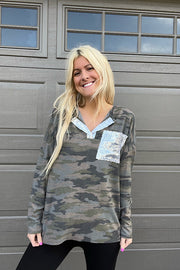 The Sequin Dreams Camo Top-SALE
