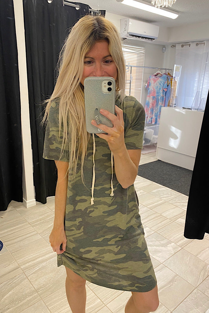 Camo Dreams Hoodie Dress